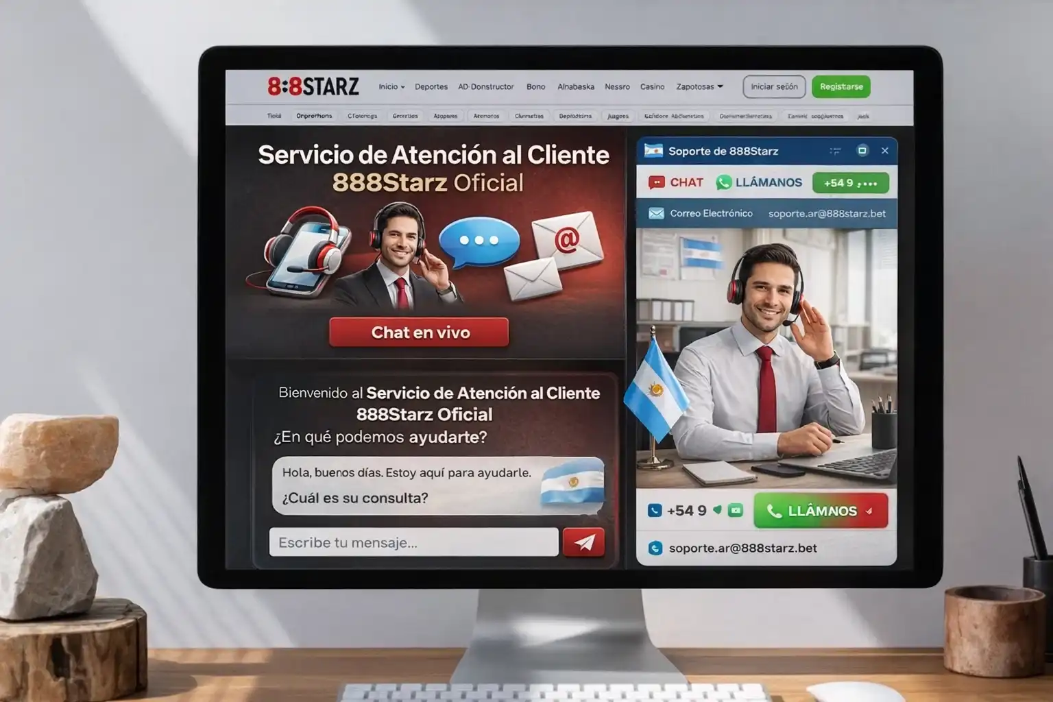 Canales de contacto en la plataforma 888starz casino