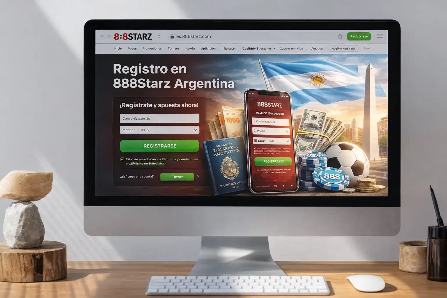 Registro en 888Starz Argentina: paso a paso